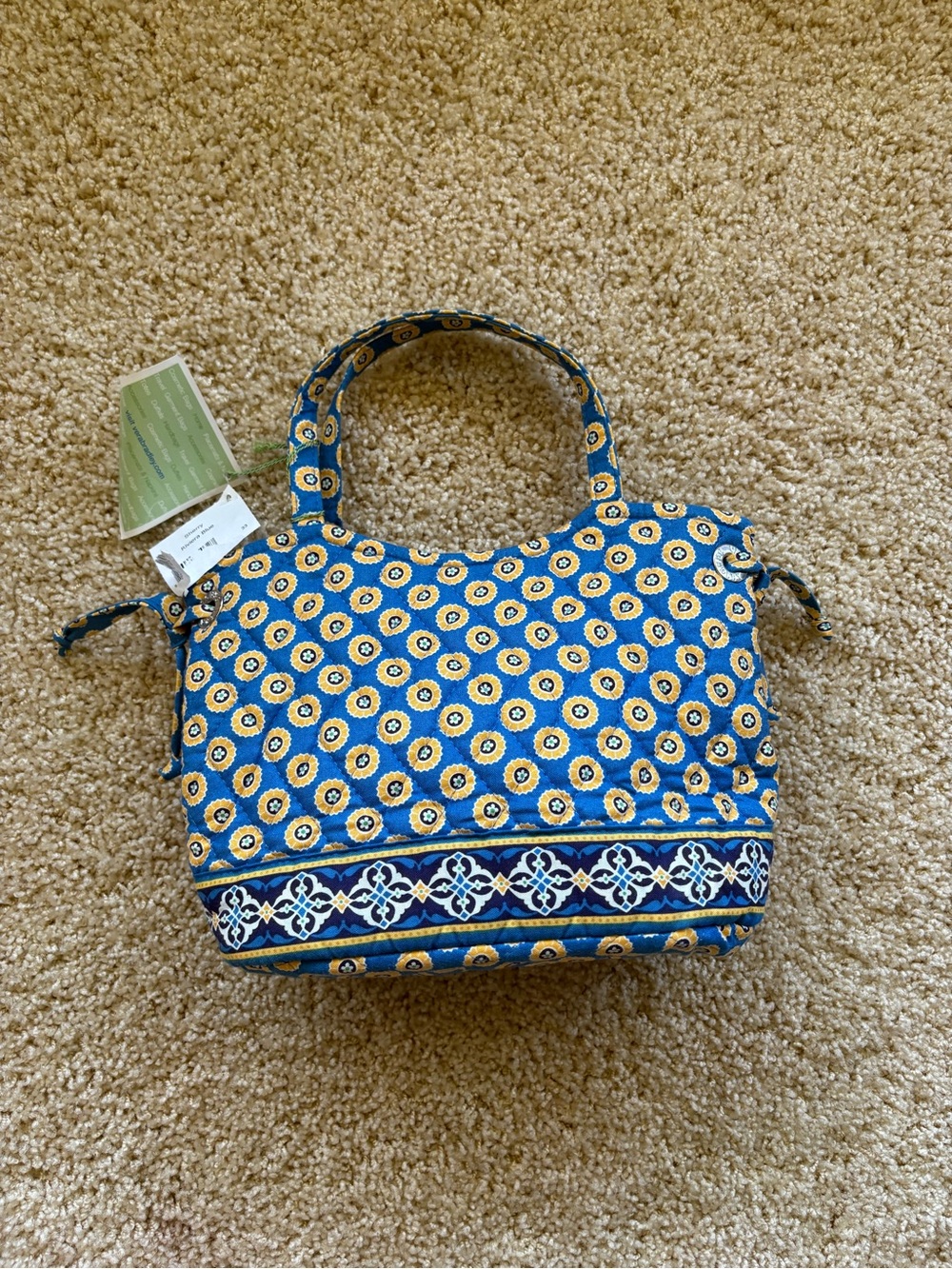 Vera Bradley Sherry Satchel Riviera Blue Quilted Handbag NWT